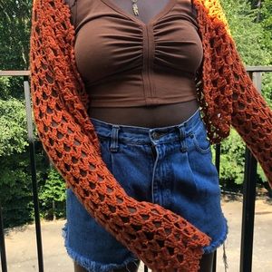 Cropped Crochet Sweater
